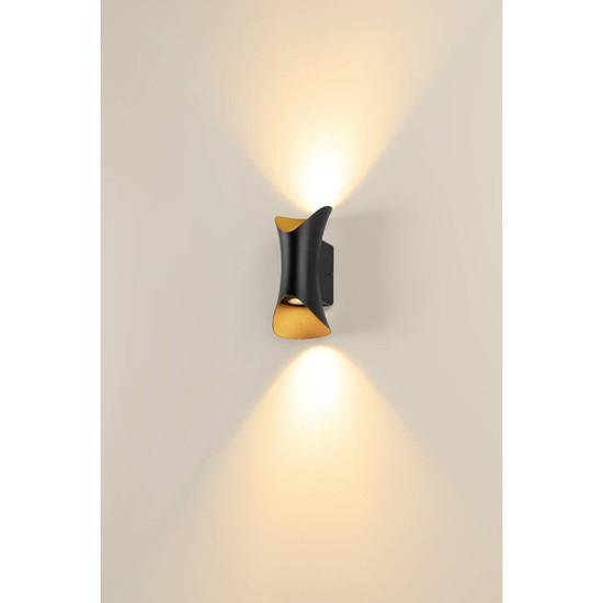 SLV MODELA, Wandleuchte, up/down, 2700K, PHASE, schwarz/gold 1007807
