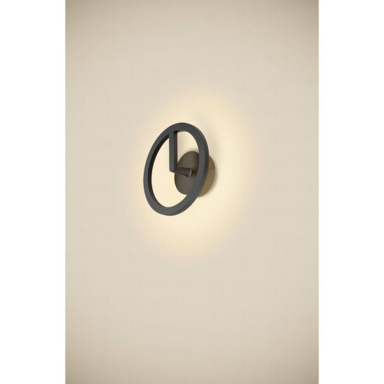 SLV Q-RING, Wandleuchte, 3000K, PHASE, IP65, schwarz 1007918