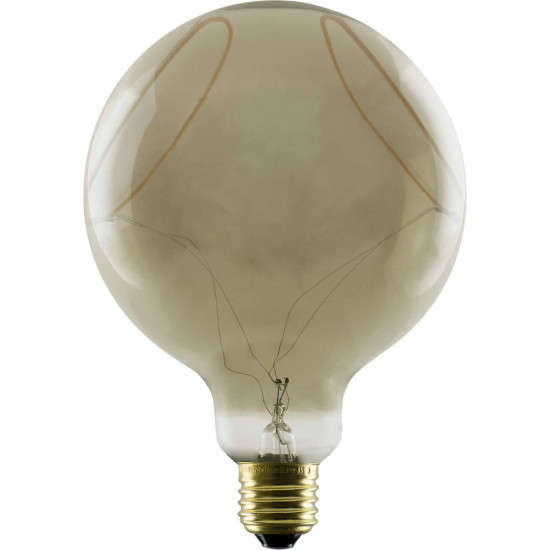 SLV LED Globe 125 2x slanting Soft Curve, LED-Leuchtmittel, smokey, E27, PHASE, 6W, 1900K 1008159