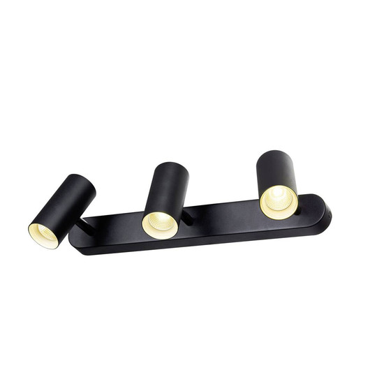 SLV NOBLO, Wand- und Deckenaufbauleuchte, triple, rund, 3000K, 19W, PHASE, 32°, schwarz 1008714