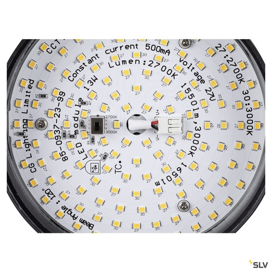 SLV 1009016 GRIP! FLAT, 48V Spot, DALI, rund, 2700/3000 K, 14.5 W, schwarz / gold