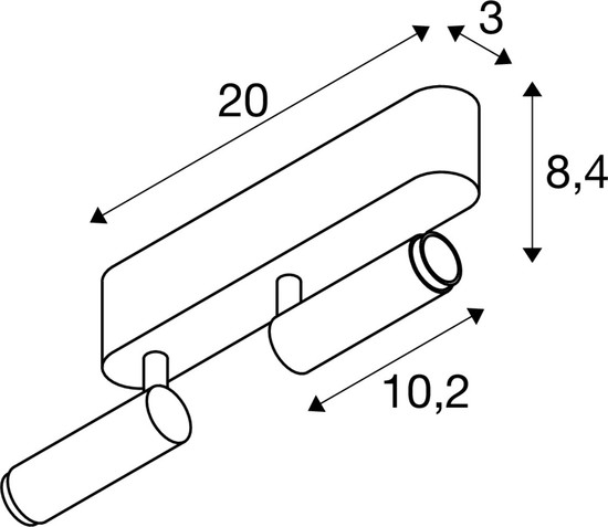 SLV 1009049 GRIP! S, Deckenaufbauleuchte, double, PHASE, 3000 K, 21 W, 29°, bronze / schwarz