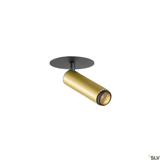 SLV 1009058 GRIP! S, Deckeneinbauleuchte, PHASE, 2700 K, 29°, IP20, zylindrisch, gold / schwarz