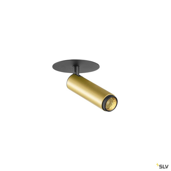 SLV 1009059 GRIP! S, Deckeneinbauleuchte, PHASE, 3000 K, 29°, IP20, zylindrisch, gold / schwarz