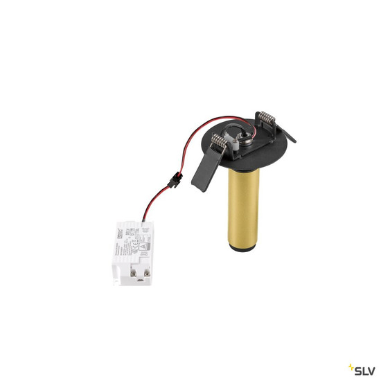 SLV 1009059 GRIP! S, Deckeneinbauleuchte, PHASE, 3000 K, 29°, IP20, zylindrisch, gold / schwarz