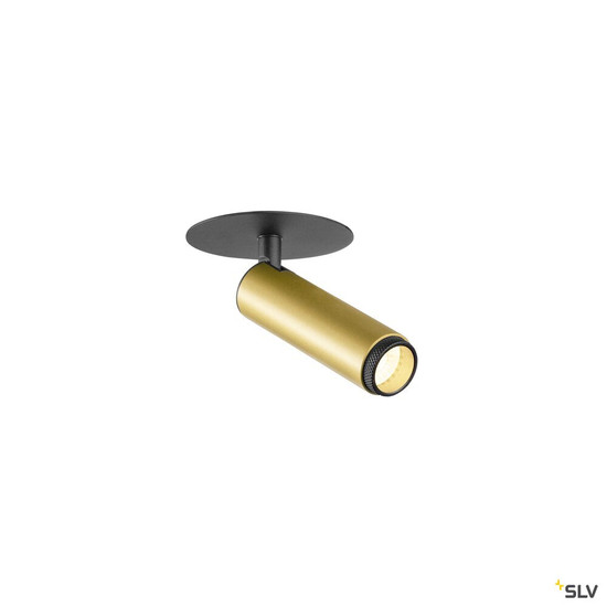 SLV 1009059 GRIP! S, Deckeneinbauleuchte, PHASE, 3000 K, 29°, IP20, zylindrisch, gold / schwarz
