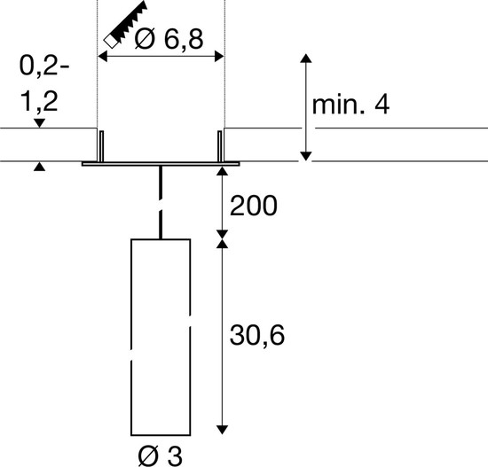 SLV 1009060 GRIP! S, Pendelleuchte, PHASE, Pendellänge 200 cm, 2700 K, 29°, weiß / schwarz