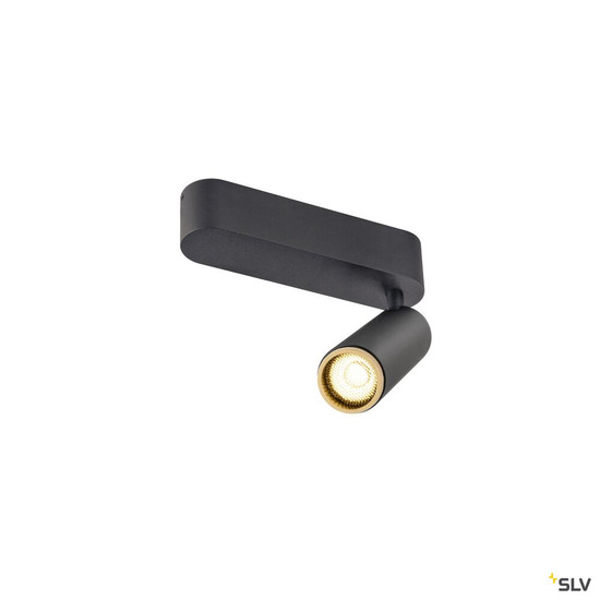 SLV 1009071 GRIP! M, Deckenaufbauleuchte, single, PHASE, 3000 K, 14 W, 42°, schwarz / gold