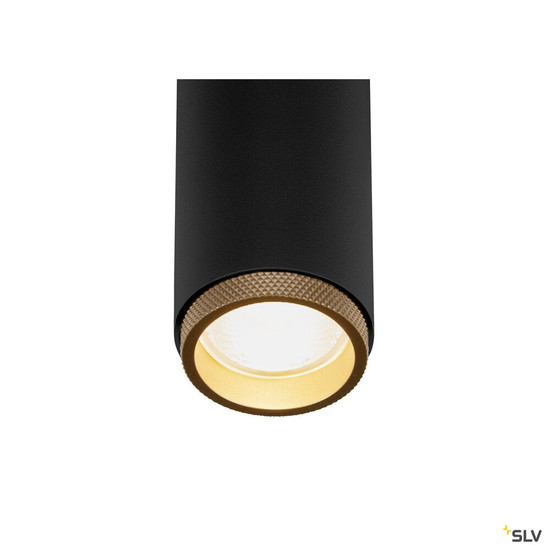 SLV 1009071 GRIP! M, Deckenaufbauleuchte, single, PHASE, 3000 K, 14 W, 42°, schwarz / gold