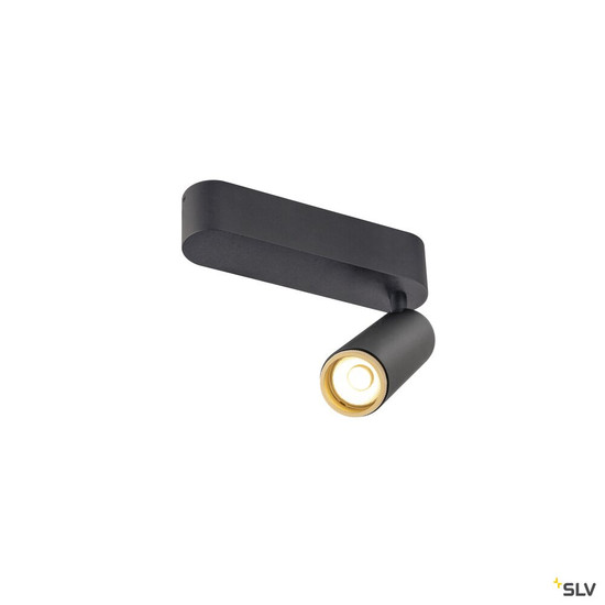 SLV 1009071 GRIP! M, Deckenaufbauleuchte, single, PHASE, 3000 K, 14 W, 42°, schwarz / gold