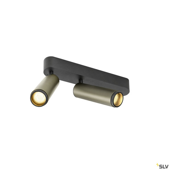 SLV 1009081 GRIP! M, Deckenaufbauleuchte, double, PHASE, 3000 K, 28 W, 42°, bronze / schwarz