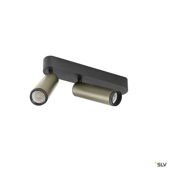 SLV 1009081 GRIP! M, Deckenaufbauleuchte, double, PHASE, 3000 K, 28 W, 42°, bronze / schwarz