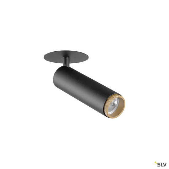 SLV 1009086 GRIP! M, Deckeneinbauleuchte, PHASE, 2700 K, 42°, IP20, zylindrisch, schwarz / gold