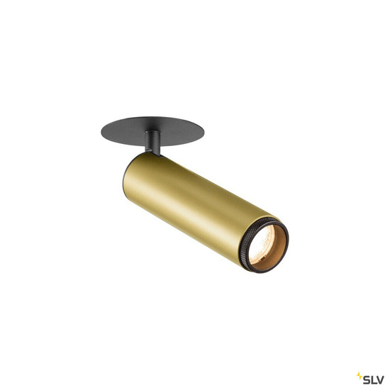 SLV 1009090 GRIP! M, Deckeneinbauleuchte, PHASE, 2700 K, 42°, IP20, zylindrisch, gold / schwarz