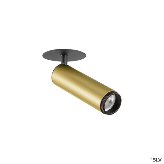 SLV 1009090 GRIP! M, Deckeneinbauleuchte, PHASE, 2700 K, 42°, IP20, zylindrisch, gold / schwarz
