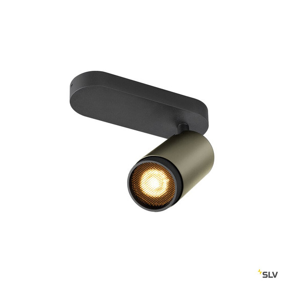 SLV 1009094 GRIP! L, SPOT CL, single, QPAR51, Deckenaufbauleuchte, zylindrisch, 1 x max. 6 Watt, bronze / schwarz