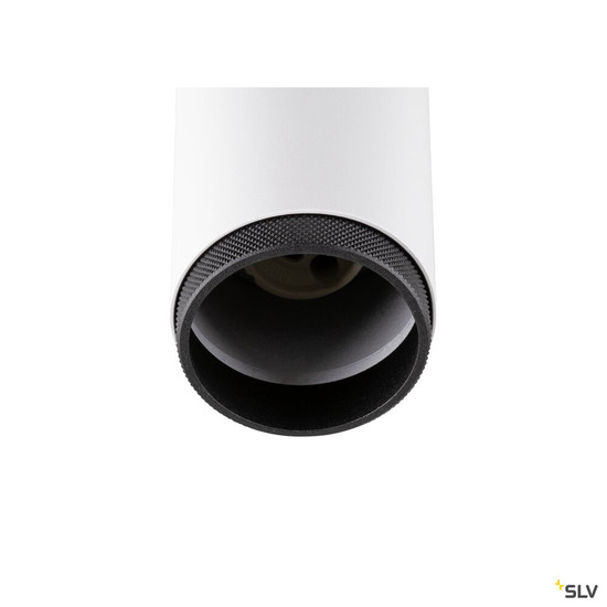 SLV 1009096 GRIP! L, SPOT CL, double, QPAR51, Deckenaufbauleuchte, zylindrisch, 2 x max. 6 Watt, weiß /schwarz