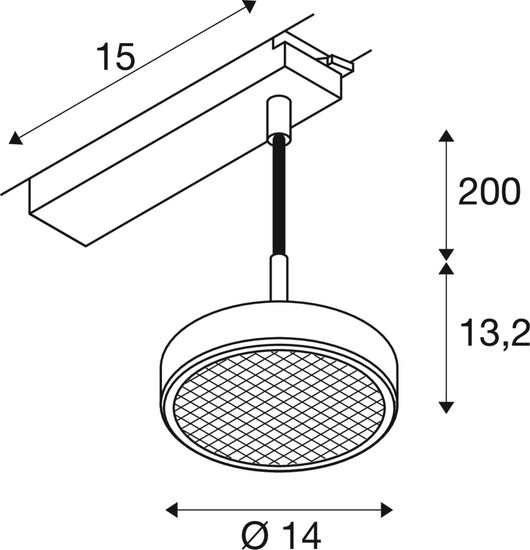 SLV 1009133 GRIP! FLAT, 1~ Pendelleuchte, PHASE, Pendellänge 200 cm, 2700/3000 K, schwarz / gold
