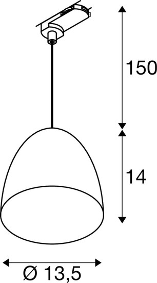 SLV 1009141 PARA CONE 14, Pendelleuchte für 3 Phasen System, GU10, aluminium