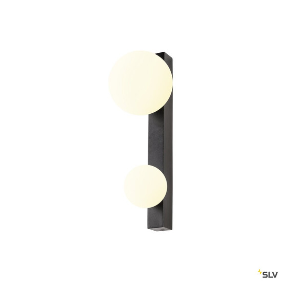 SLV 1009145 SUN WL, double, G9, Wandaufbauleuchte, rund, 1 x max. 5 W, IP20, schwarz