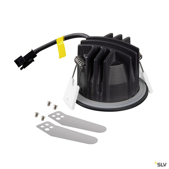 SLV 1009290 NUMINOS® XS, Deckeneinbauleuchte, 3000 K, 20°, IP20, rund, schwarz / weiß