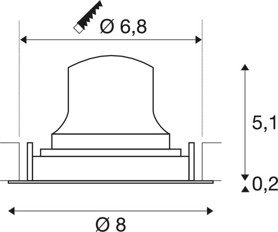 SLV 1009348 NUMINOS MOVE XS, Deckeneinbauleuchte schwarz/chrom 3000K 40°