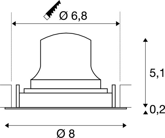 SLV 1009371 NUMINOS® MOVE XS, Deckeneinbauleuchte, 4000 K, 20°, IP20, rund, weiß