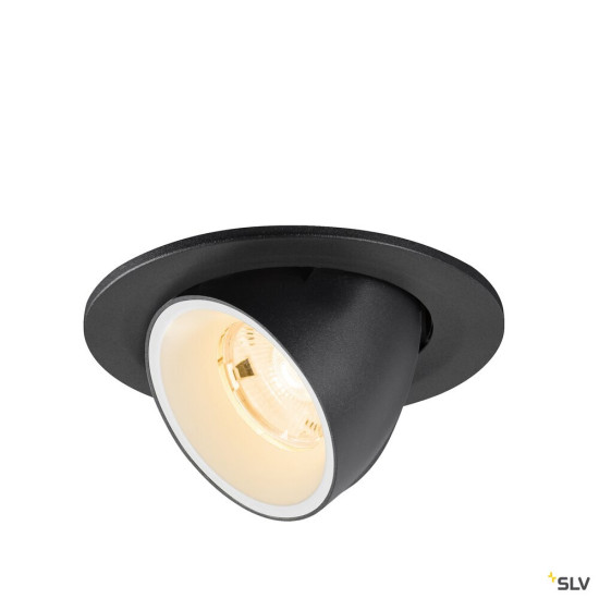 SLV 1009380 NUMINOS® GIMBLE S, Deckeneinbauleuchte, 2700 K, 20°, IP20, rund, schwarz / weiß