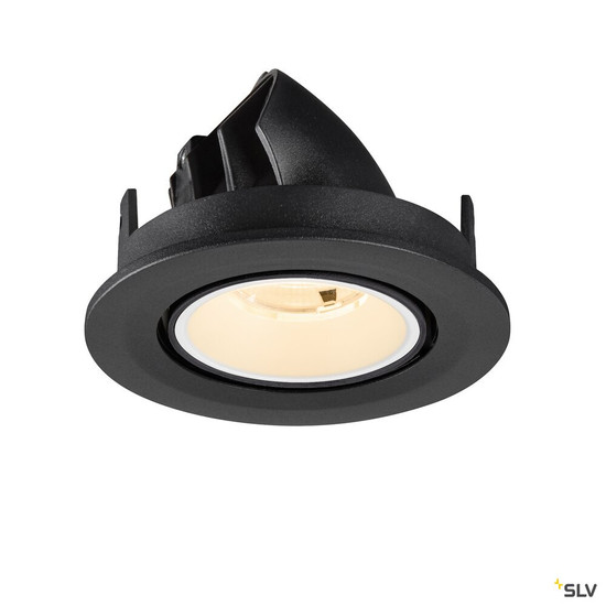 SLV 1009380 NUMINOS® GIMBLE S, Deckeneinbauleuchte, 2700 K, 20°, IP20, rund, schwarz / weiß