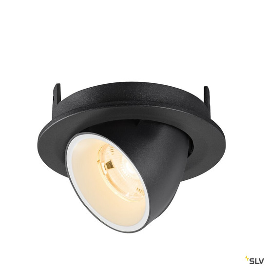 SLV 1009380 NUMINOS® GIMBLE S, Deckeneinbauleuchte, 2700 K, 20°, IP20, rund, schwarz / weiß