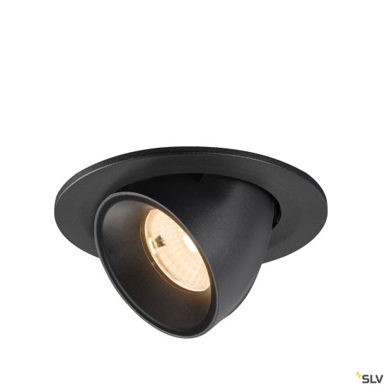 SLV 1009385 NUMINOS® GIMBLE S, Deckeneinbauleuchte, 2700 K, 55°, IP20, rund, schwarz