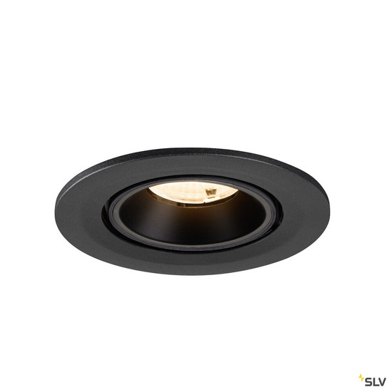 SLV 1009385 NUMINOS® GIMBLE S, Deckeneinbauleuchte, 2700 K, 55°, IP20, rund, schwarz