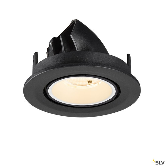 SLV 1009386 NUMINOS® GIMBLE S, Deckeneinbauleuchte, 2700 K, 55°, IP20, rund, schwarz / weiß