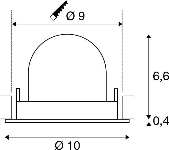 SLV 1009386 NUMINOS® GIMBLE S, Deckeneinbauleuchte, 2700 K, 55°, IP20, rund, schwarz / weiß