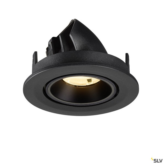 SLV 1009397 NUMINOS® GIMBLE S, Deckeneinbauleuchte, 3000 K, 20°, IP20, rund, schwarz