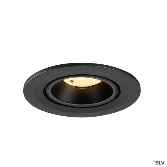 SLV 1009400 NUMINOS® GIMBLE S, Deckeneinbauleuchte, 3000 K, 40°, IP20, rund, schwarz