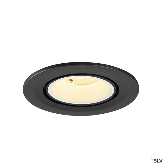SLV 1009401 NUMINOS® GIMBLE S, Deckeneinbauleuchte, 3000 K, 40°, IP20, rund, schwarz / weiß