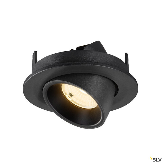 SLV 1009403 NUMINOS® GIMBLE S, Deckeneinbauleuchte, 3000 K, 55°, IP20, rund, schwarz