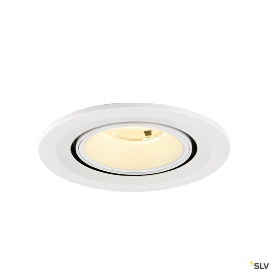 SLV 1009407 NUMINOS® GIMBLE S, Deckeneinbauleuchte, 3000 K, 20°, IP20, rund, weiß