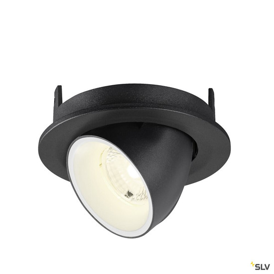 SLV 1009419 NUMINOS® GIMBLE S, Deckeneinbauleuchte, 4000 K, 40°, IP20, rund, schwarz / weiß