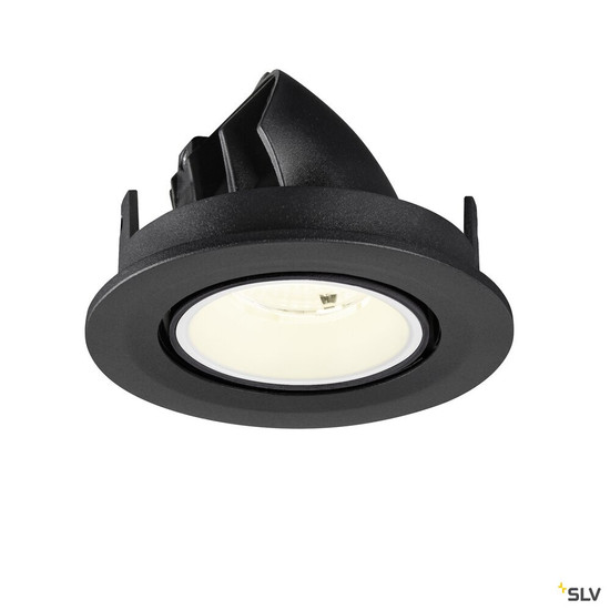 SLV 1009422 NUMINOS® GIMBLE S, Deckeneinbauleuchte, 4000 K, 55°, IP20, rund, schwarz / weiß