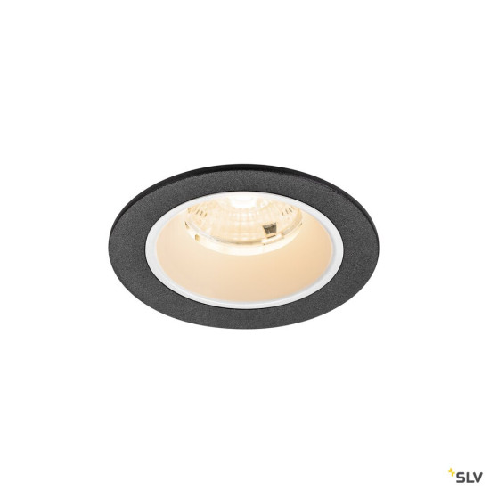 SLV 1009440 NUMINOS® S, Deckeneinbauleuchte, 2700 K, 55°, IP20, rund, schwarz / weiß