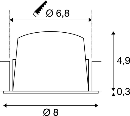 SLV 1009451 NUMINOS® S, Deckeneinbauleuchte, 3000 K, 20°, IP20, rund, schwarz