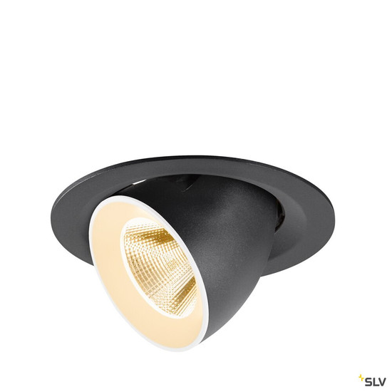 SLV 1009542 NUMINOS® GIMBLE M, Deckeneinbauleuchte,, 2700 K, 20°, schwarz / weiß