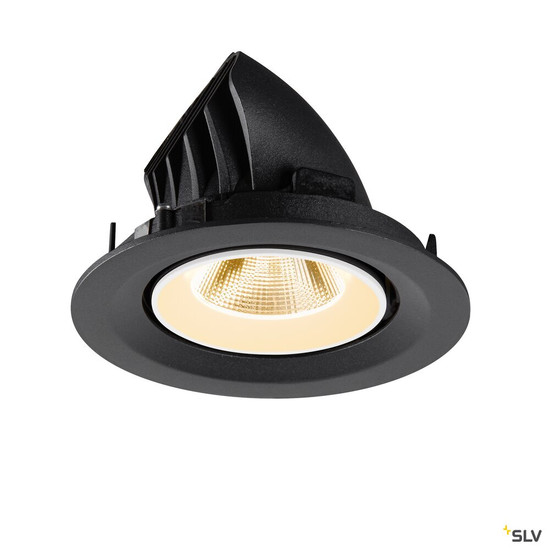 SLV 1009542 NUMINOS® GIMBLE M, Deckeneinbauleuchte,, 2700 K, 20°, schwarz / weiß