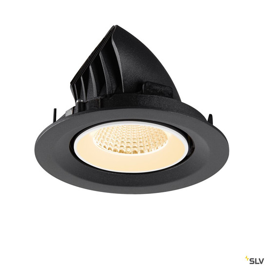 SLV 1009545 NUMINOS® GIMBLE M, Deckeneinbauleuchte,, 2700 K, 40°, schwarz / weiß