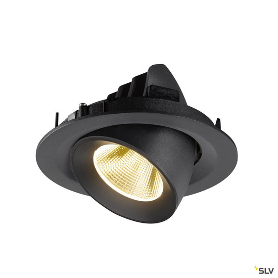 SLV 1009559 NUMINOS® GIMBLE M, Deckeneinbauleuchte,, 3000 K, 20°, schwarz