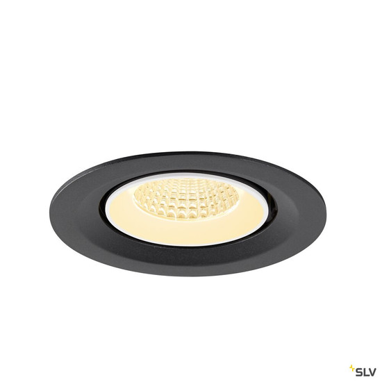 SLV 1009566 NUMINOS® GIMBLE M, Deckeneinbauleuchte,, 3000 K, 55°, schwarz / weiß