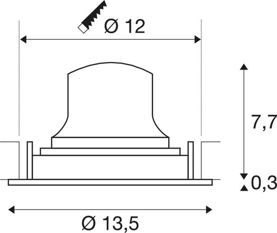 SLV 1009684 NUMINOS MOVE M, Deckeneinbauleuchte weiß/chrom 3000K 55°
