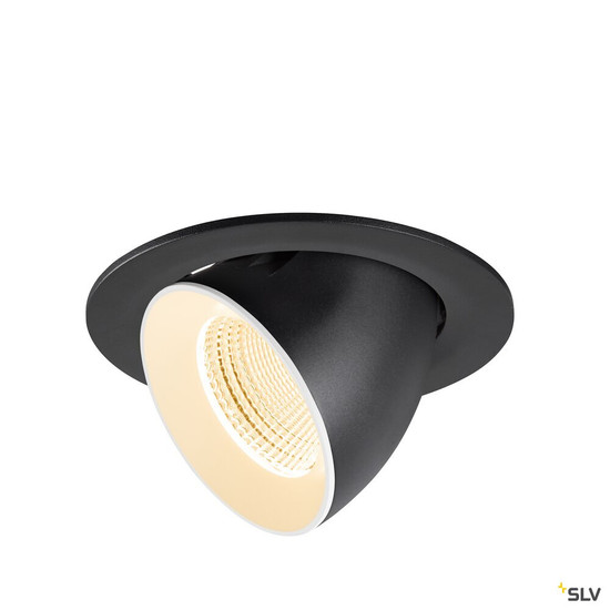 SLV 1009710 NUMINOS® GIMBLE L, Deckeneinbauleuchte, 2700 K, 55°, IP20, rund, schwarz / weiß